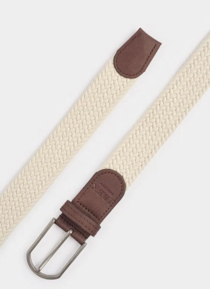 BEIGE REPREVE ECO FRIENDLY STRETCH BELT