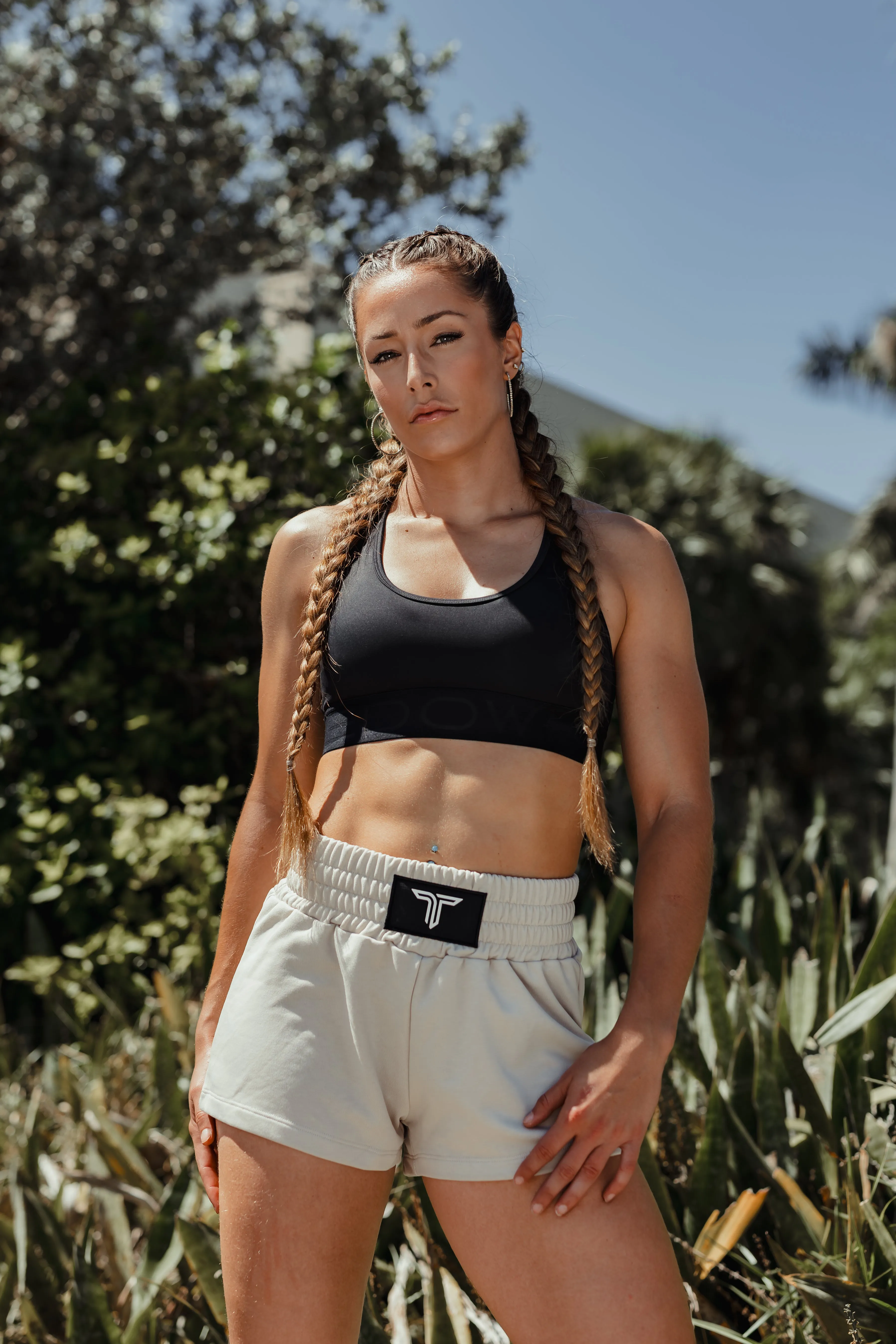 Boxing Sweat Shorts  - Cream