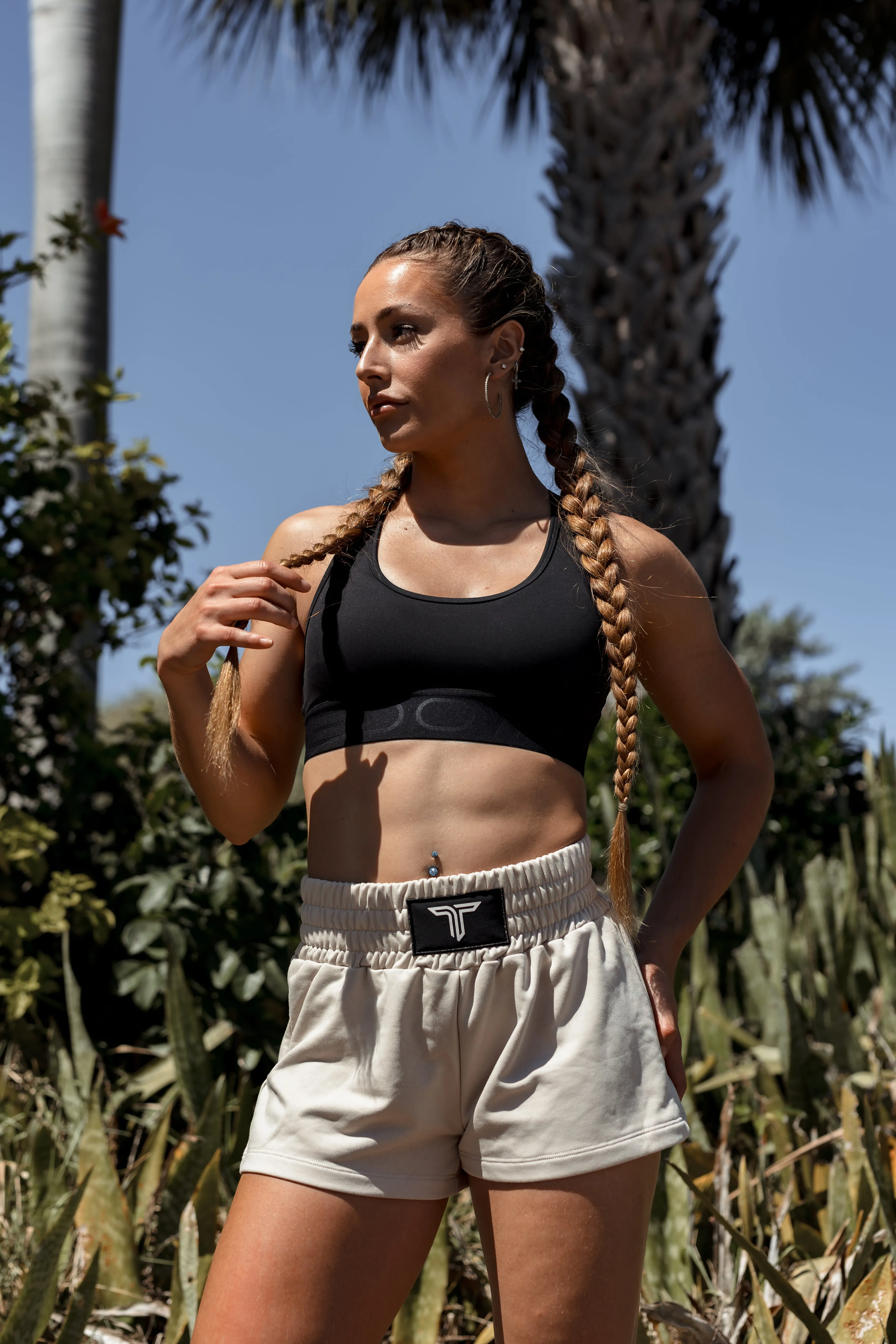 Boxing Sweat Shorts  - Cream