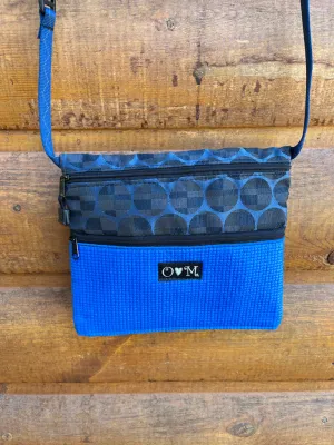 Lily Blue Cross body purse-Circle Print Fabric
