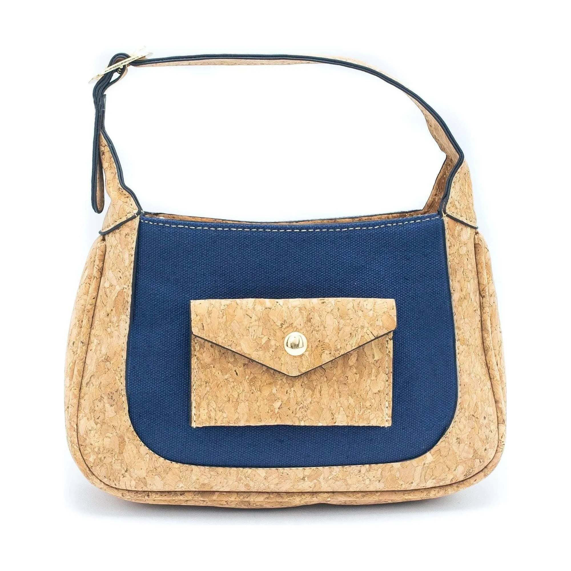 Navy Blue Envelope Cork Messenger Sling Bag, Cork from Portugal