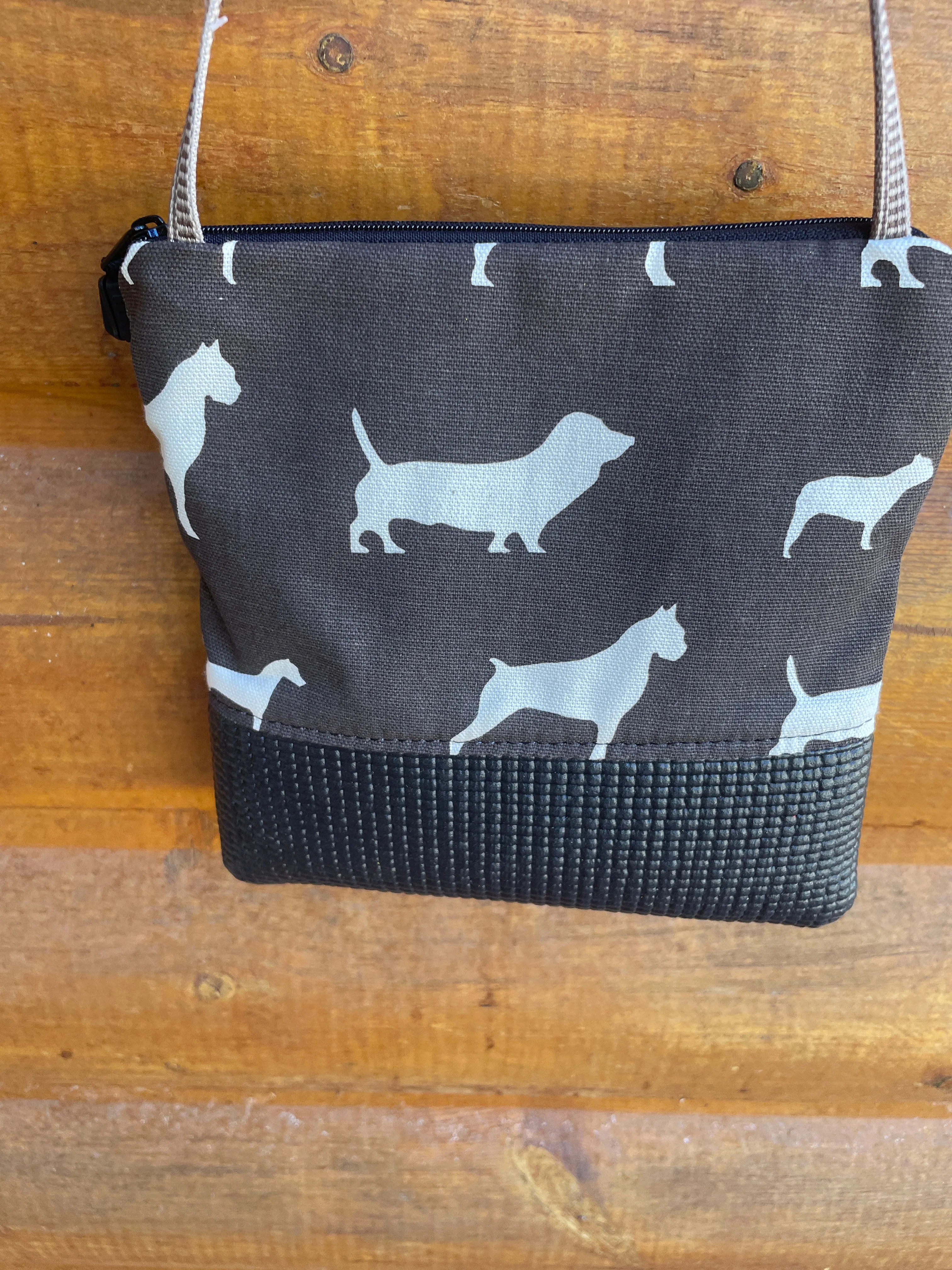 Stella Brown Cross Body Purse-Dog Print