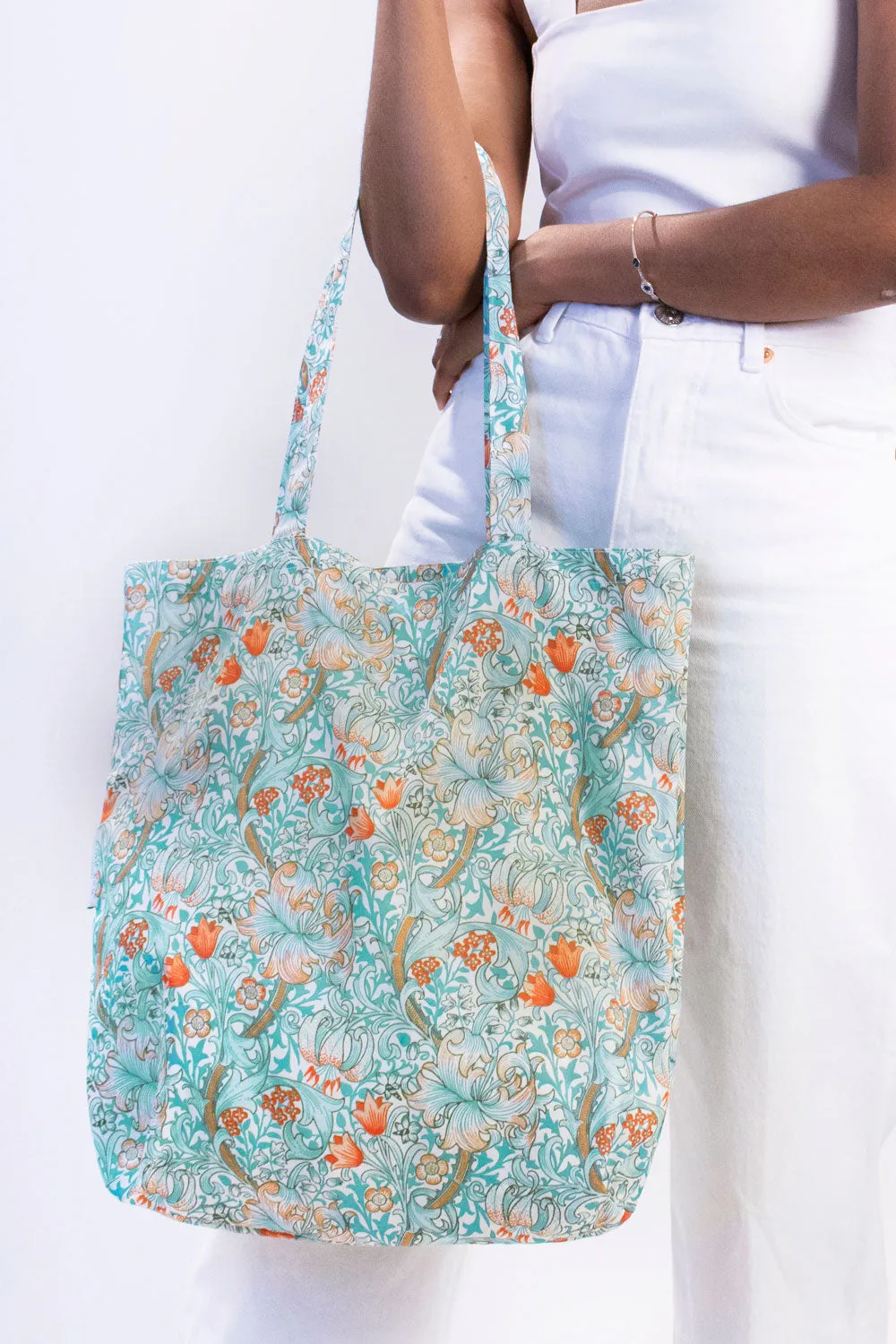 Golden Lily Recycled Tote Bag by William Morris